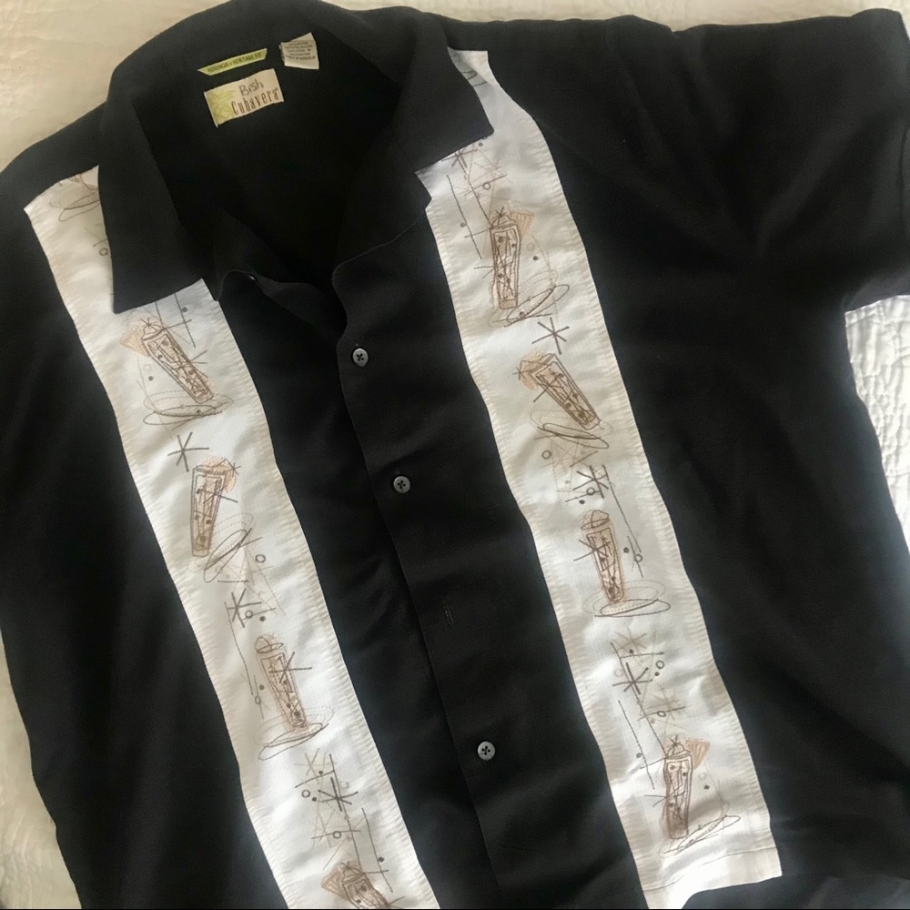 Cubavera Embroidered Panel Short-Sleeve Shirt